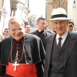 Il cardinale Leonard Burke con il marchese Luigi Coda Nunziante